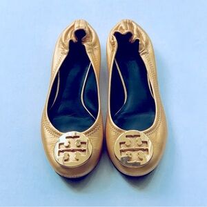 Gold Tory Burch Flats